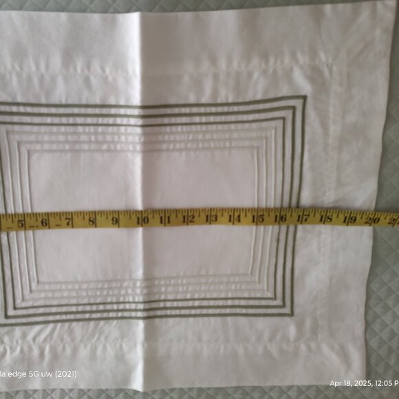 DEA MILANO BOUDOIR SHAM IVORY EGYPTIAN COTTON RAYON 6-LINE EMBROIDERY 16 X 20 - Picture 1 of 3